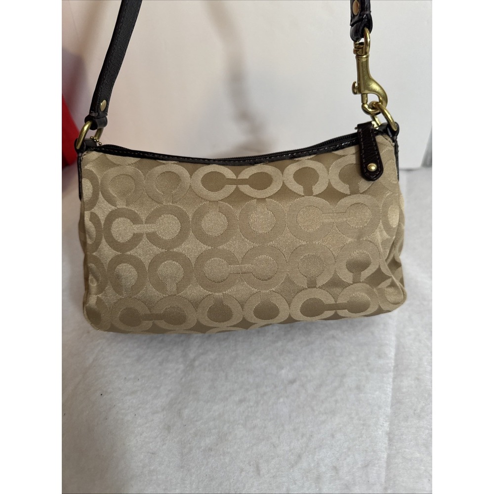 Coach Madison Signature C Mini Shoulder Bag Brown Canvas Leather Trim Y2K - Picture 5 of 8